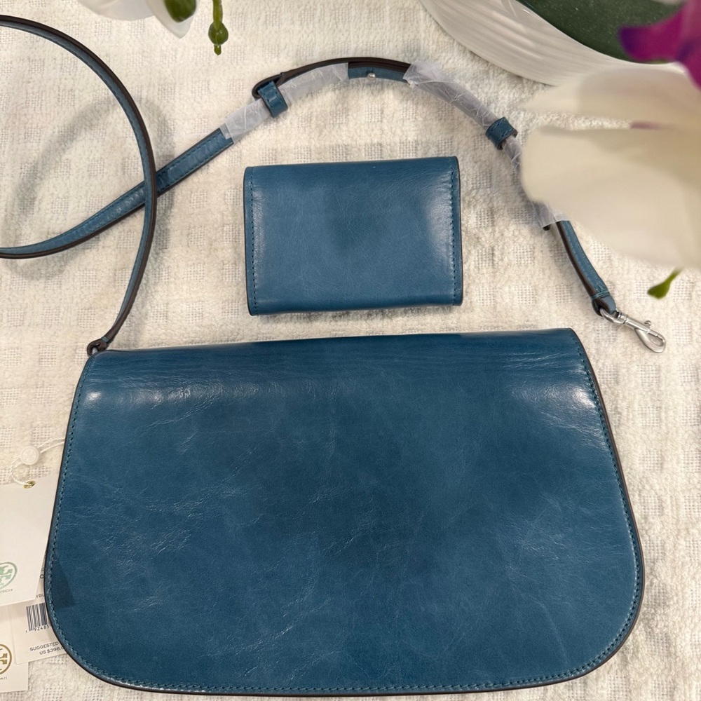 Tory Burch Convertible Miller Glazed Bag with Matching Wallet, BRAND NEW! - Picture 8 of 12